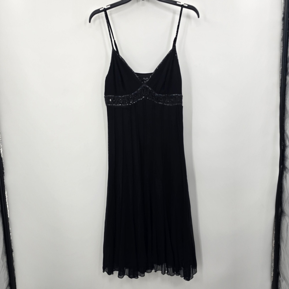 Womens‎ Black Mesh Sequin Empire Waist Cocktail Dress Size 12